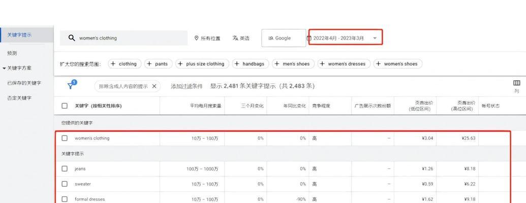谷歌广告关键词如何精准